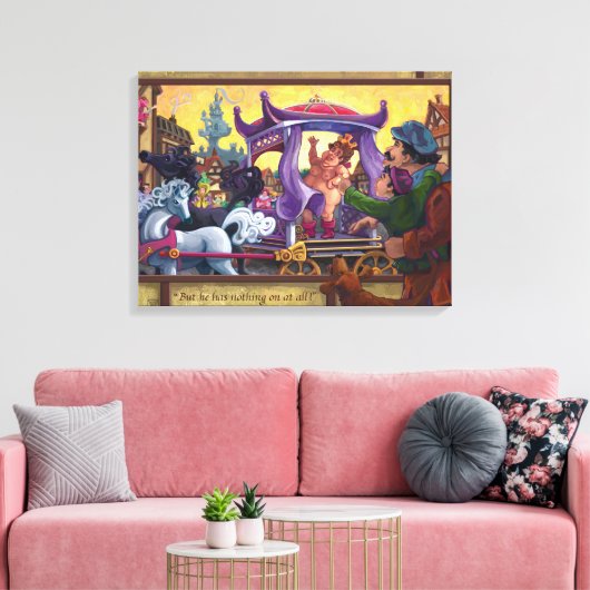 De nieuwe kleren van de keizer canvas afdruk (Insitu (Woonkamer))