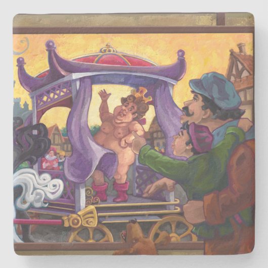 De nieuwe kleren van de keizer stenen onderzetter (Voorkant)