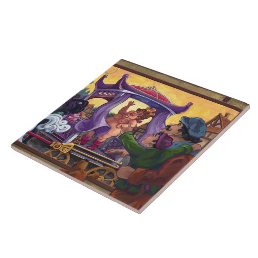 De nieuwe kleren van de keizer tegeltje (Zijkant)