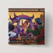 De nieuwe kleren van de keizer vierkante button 5,1 cm (Voorkant)