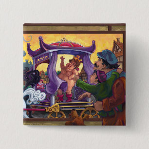 De nieuwe kleren van de keizer vierkante button 5,1 cm