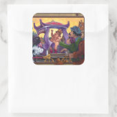 De nieuwe kleren van de keizer vierkante sticker (Tas)