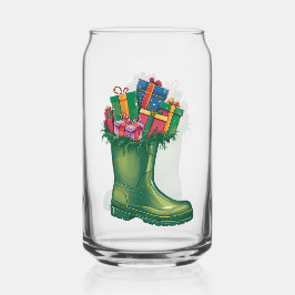 De Nieuwe Laarzen van de Kerstman Blikvorm Glas