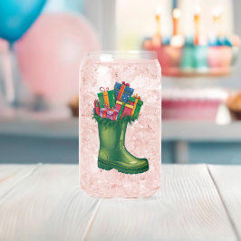 De Nieuwe Laarzen van de Kerstman Blikvorm Glas
