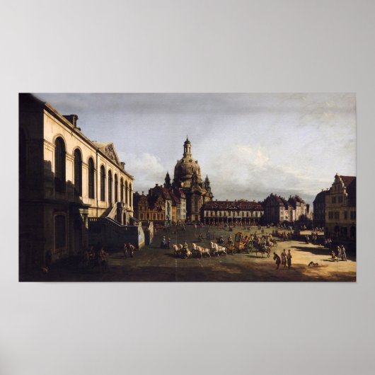 De nieuwe markt in Dresden - Canaletto - Bellotto Poster (Voorkant)