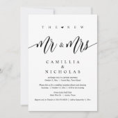 De nieuwe meneer en mevrouw, bruiloft elopement di kaart (Voorkant)