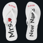 De nieuwe mevrouw... Gepersonaliseerde Teenslipper Teenslippers<br><div class="desc">Deze teenslippers kunnen worden gewijzigd in elke achtergrondkleur die Zazzle biedt. U personaliseert deze teenslippers met uw nieuwe naam "Mevrouw ... " en een speciale datum van wanneer u elkaar ontmoette of trouwdatum. Bekijk de vele design die we in onze winkel hebben.</div>