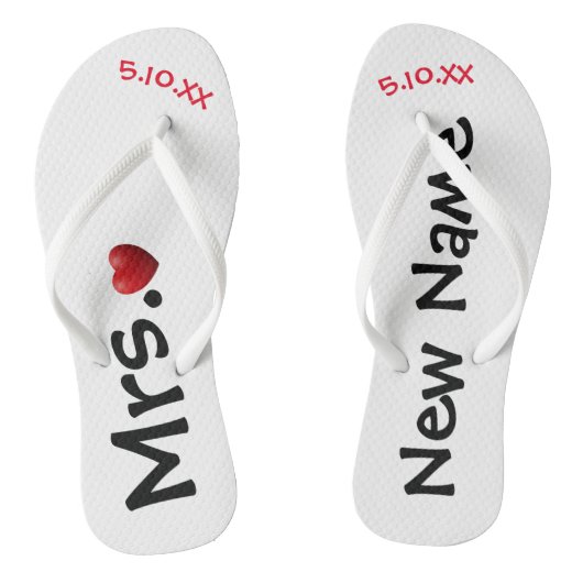 De nieuwe mevrouw... Gepersonaliseerde Teenslipper Teenslippers (Voetbed)