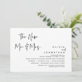 De Nieuwe Mijnheer en Mevrouw, Bruiloft Elopement  Kaart (Staand voorkant)