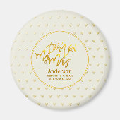 De Nieuwe Mr en Mevrouw (naam,datum) Trouw Gouden Magneet (Voorkant)