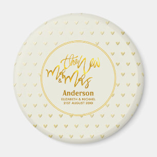 De Nieuwe Mr en Mevrouw (naam,datum) Trouw Gouden  Magneet