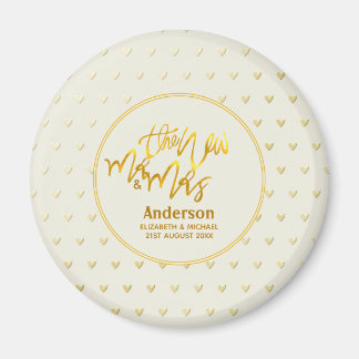 De Nieuwe Mr en Mevrouw (naam,datum) Trouw Gouden  Magneet