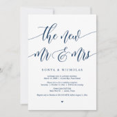 De nieuwe Mr. en Mrs., Wedding Elopement Party Inv Kaart (Voorkant)