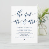 De nieuwe Mr. en Mrs., Wedding Elopement Party Inv Kaart (Staand voorkant)