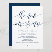 De nieuwe Mr. en Mrs., Wedding Elopement Party Inv Kaart (Voorkant / Achterkant)