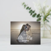 De nieuwe Mr & Mrs bruiloft foto aankondiging (Staand voorkant)