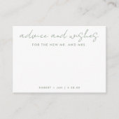 De nieuwe Mr. + Mrs. Minimalist Sage Green Wedding Advieskaart (Voorkant)