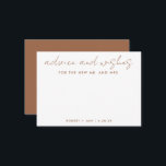 De nieuwe Mr.   Mrs. Minimalist Terracotta Wedding Advieskaart<br><div class="desc">Gebruik deze moderne wenskaart op je feestje om gasten een persoonlijke brief te laten achterlaten voor de gast van eer. Voeg je gegevens toe op het formulier sjabloon. Het geavanceerde het uitgeven menu staat u toe om de kleuren en de doopvonten te veranderen.</div>