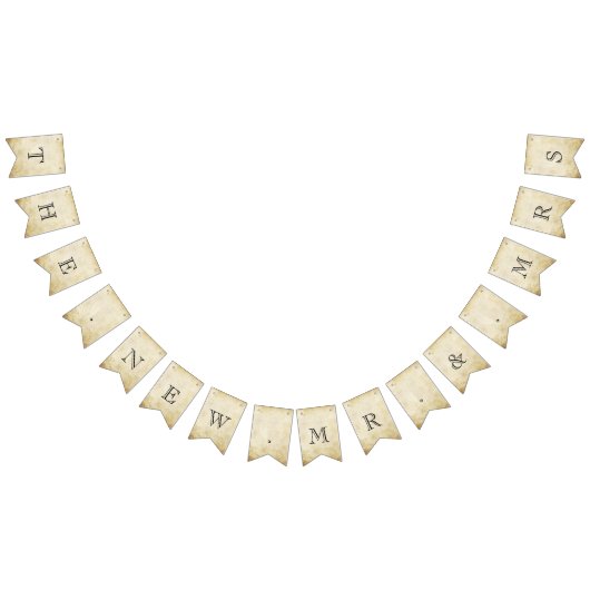 De nieuwe Mr & Mrs Vintage bruiloft Vlaggetjes (Alle)