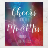 De nieuwe Mr. & Mrs Wedding Wijn Etiket (Enkel label)