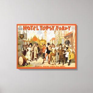 De nieuwe muzikale komedie, Hotel Topsy Turvy Canvas Afdruk