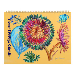 De nieuwe Oranje en paarse Schilderijen van de Kalender