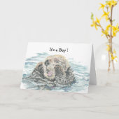 De nieuwe Otter van Congrats van de Jongen van het Kaart (Gele Bloem)