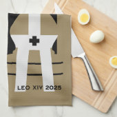 De nieuwe paus 2025 theedoek (Quarter Fold)