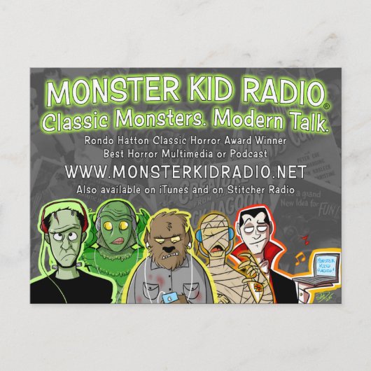 De nieuwe RadioKaart van het Kind van het Monster Briefkaart (Voorkant)