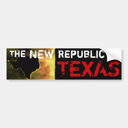 De Nieuwe Republiek Texas Bumpersticker (Voorkant)