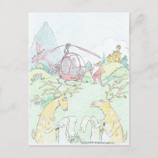 De nieuwe Rudolf van de Kerstman. Feestdagenkaart