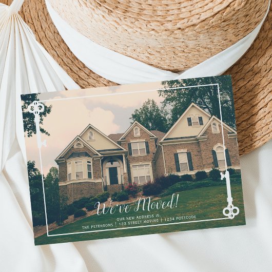 De nieuwe sleutel van het Huis bewegende aankondig Aankondigingskaart