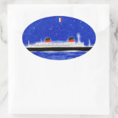 De Nieuwe ss France Ovale Sticker (Tas)