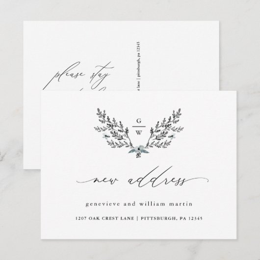 De Nieuwe Verandering van de Calligrafie van het A Aankondigingskaart (Voorkant / Achterkant)