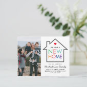 De Nieuwe Verandering van het Huis van het Adres r Aankondigingskaart (Staand voorkant)