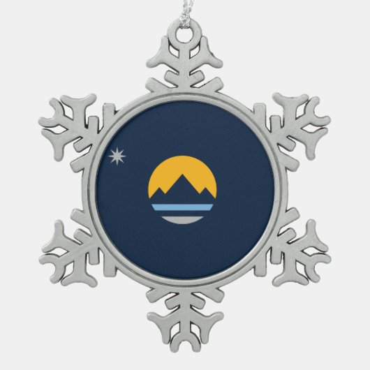 De nieuwe vlag van Reno, Nevada Tin Sneeuwvlok Ornament (Voorkant)