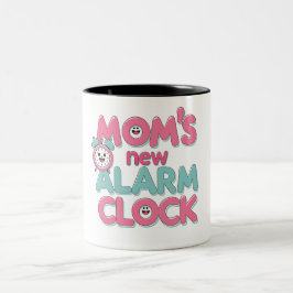 De nieuwe wekker van mama - Schattigee Baby-quote Tweekleurige Koffiemok