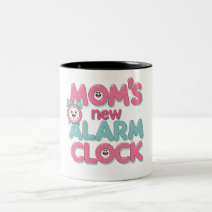 De nieuwe wekker van mama - Schattigee Baby-quote Tweekleurige Koffiemok