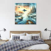 De Nieuwe Wereld Fantasy Art Canvas Afdruk (Insitu (Slaapkamer))