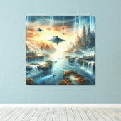 De Nieuwe Wereld Fantasy Art Canvas Afdruk (Insitu (Houten vloer))