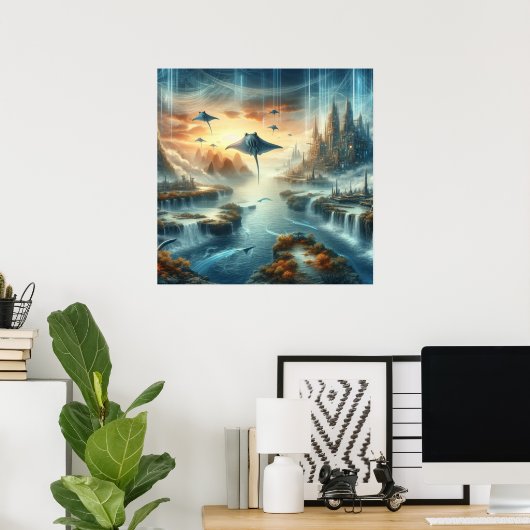 De Nieuwe Wereld Fantasy Art Poster (Thuiskantoor)