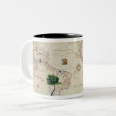 De nieuwe wereld tweekleurige koffiemok (Voorkant links)