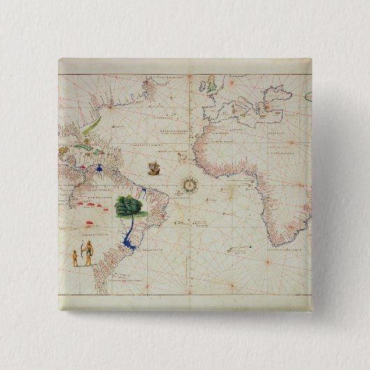 De nieuwe wereld vierkante button 5,1 cm (Voorkant)