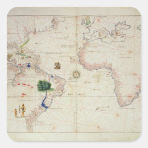 De nieuwe wereld vierkante sticker