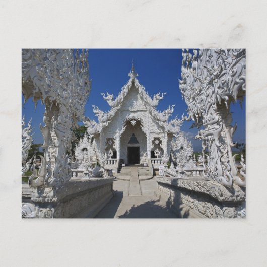 De nieuwe witte tempel van Wat Rong Khun in Briefkaart (Voorkant)