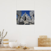 De nieuwe witte tempel van Wat Rong Khun in Poster (Keuken)