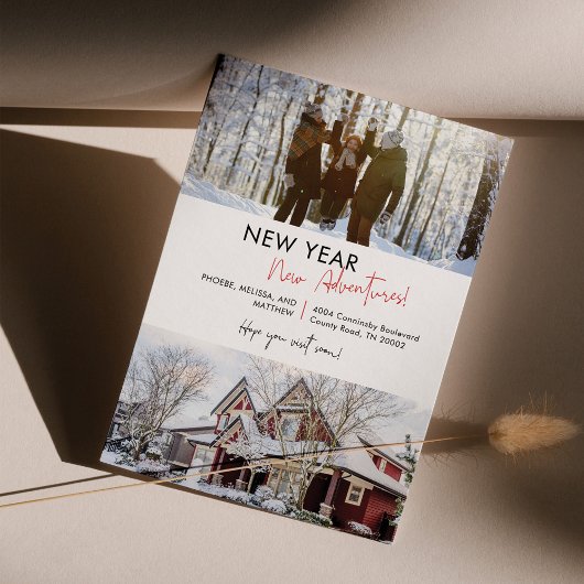 De nieuwjaarsavonturen wij hebben Bewegend Adres b Aankondiging