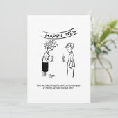 De nieuwjaarskaart vieren kaart (Staand voorkant)