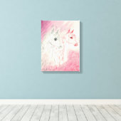 De nieuwsgierige Arabische Paarden Canvas Afdruk (Insitu (Houten vloer))