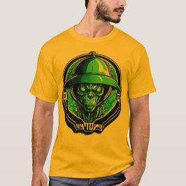 De nieuwsgierige groene zwerver t-shirt
